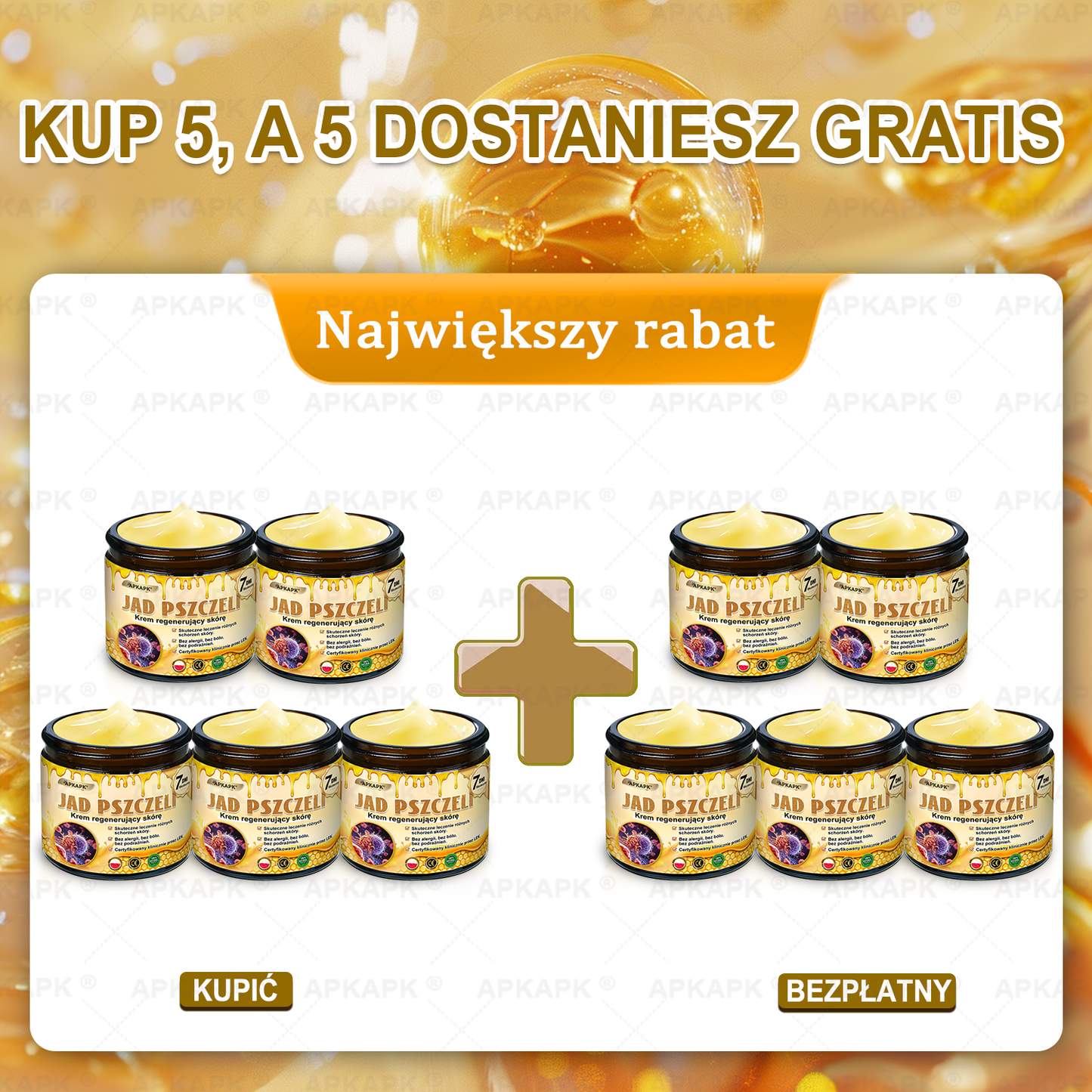 🐝Wyprodukowano w Polsce ✨ 𝖠𝖯𝖪𝖠𝖯𝖪® krem regenerujący skórę z jadem pszczelim