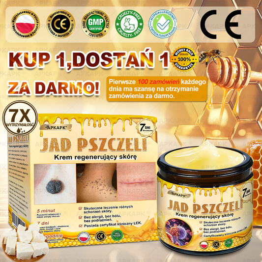 Polecane przez USK w Białymstoku · Wyprodukowano w Polsce✨ 𝖠𝖯𝖪𝖠𝖯𝖪® krem regenerujący skórę z jadem pszczelim