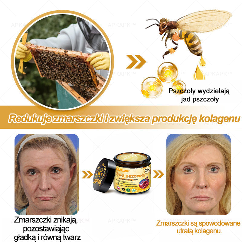 ΑPΚΑPK™ Jad Pszczoły Kompleksowy Krem🥇🥇🥇pomaga w leczeniu problemów skórnych, takich jak: zmarszczki, blizny, plamy pigmentacyjne, rozstępy, trądzik, łuszczyca, egzema, zmiany skórne, podrażnienia, stany zapalne i inne problemy skórne🔥