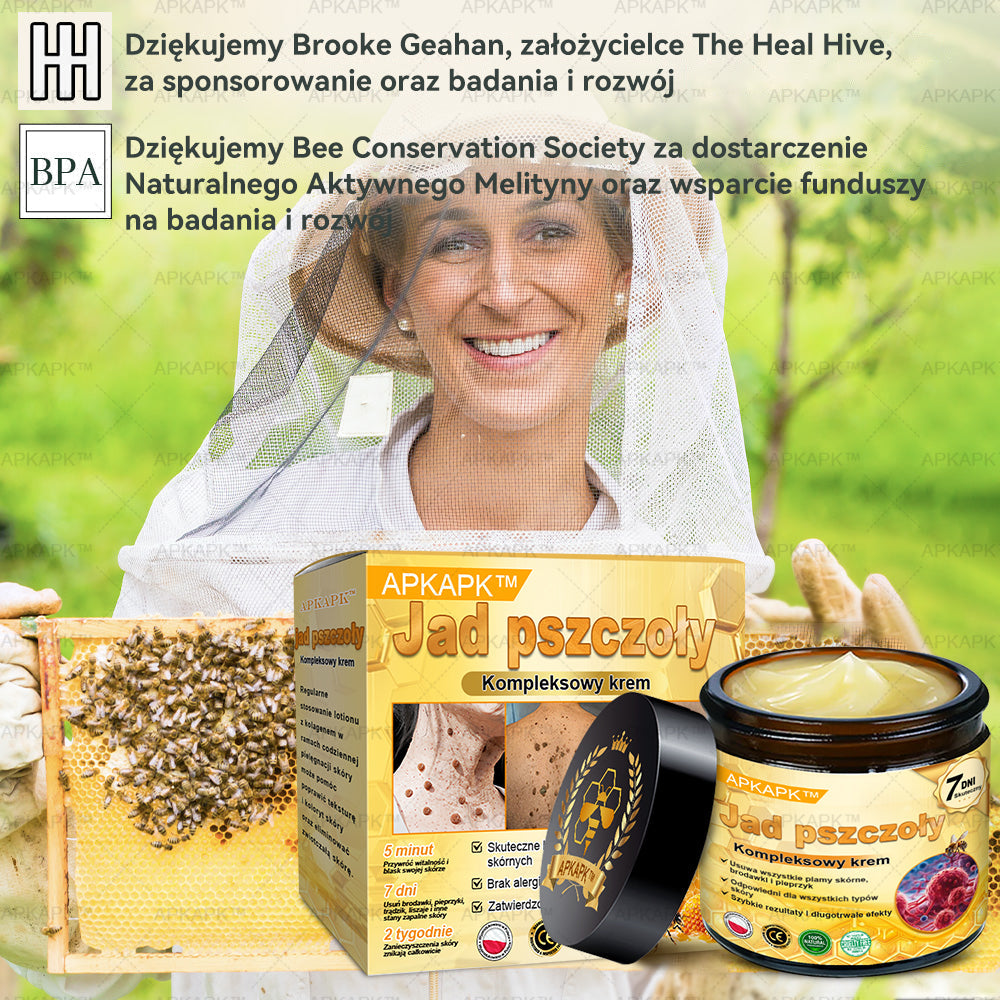 ΑPΚΑPK™ Jad Pszczoły Kompleksowy Krem🥇🥇🥇pomaga w leczeniu problemów skórnych, takich jak: zmarszczki, blizny, plamy pigmentacyjne, rozstępy, trądzik, łuszczyca, egzema, zmiany skórne, podrażnienia, stany zapalne i inne problemy skórne🔥